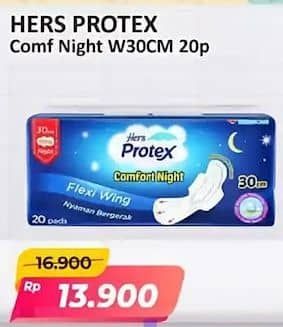 Promo Harga Hers Protex Comfort Night Wing 30cm 20 pcs - Alfamart