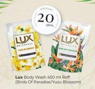 Promo Harga LUX Botanicals Body Wash Bird Of Paradise, Yuzu Blossom 450 ml - Carrefour