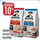Promo Harga QUAKER Oatmeal Quick Cooking, Instant 800 gr - Hypermart