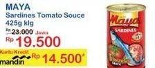 Promo Harga MAYA Sardines Tomat / Tomato 425 gr - Indomaret