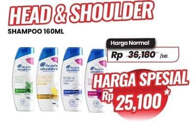 Promo Harga Head & Shoulders Shampoo 160 ml - Carrefour