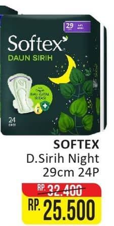 Promo Harga Softex Daun Sirih 29cm 24 pcs - Alfamart