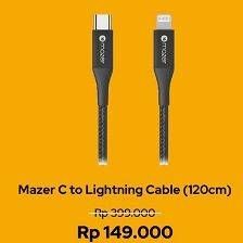 Promo Harga MAZER C to Lightning Cable 1 pcs - iBox