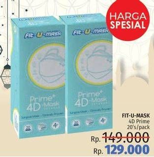Promo Harga FIT-U-MASK Masker Prime 4D 20 pcs - LotteMart