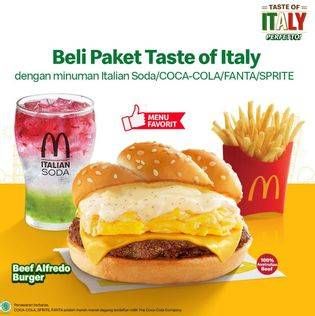 Promo Harga Paket Taste of Italy + Italian Soda/ Coca Cola/ Fanta/ Sprite  - McD