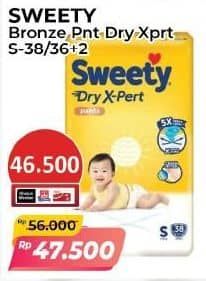 Promo Harga Sweety Bronze Pants Dry X-Pert S36+2 38 pcs - Alfamart