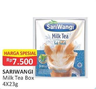 Promo Harga Sariwangi Milk Tea per 4 sachet 23 gr - Alfamart
