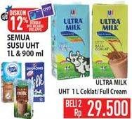 Promo Harga ULTRA MILK Susu UHT Coklat, Full Cream per 2 pcs 1000 ml - Hypermart