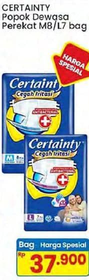 Promo Harga Certainty Adult Diapers M8, L7 7 pcs - Indomaret