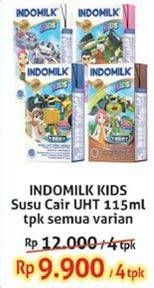 Promo Harga INDOMILK Susu UHT Kids All Variants per 4 pcs 115 ml - Indomaret