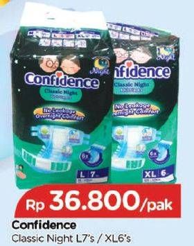 Promo Harga Confidence Adult Diapers Classic Night L7, XL6  - TIP TOP
