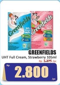 Promo Harga Greenfields UHT Full Cream, Strawberry 105 ml - Hari Hari