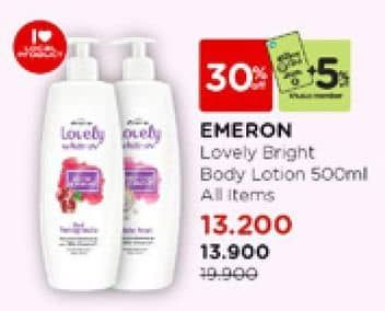 Promo Harga Emeron Lovely White Hand & Body Lotion All Variants 500 ml - Watsons