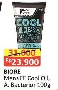 Promo Harga BIORE MENS Facial Foam Cool Oil, Antibacteria 100 gr - Alfamart