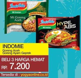 Promo Harga INDOMIE Mi Goreng Aceh per 3 pcs 90 gr - Yogya