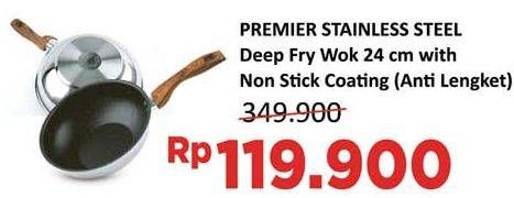 Promo Harga Deep Fry Wok 24cm with Non Stick Coating  - Alfamidi