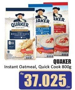 Promo Harga Quaker Oatmeal Instant, Quick Cooking 800 gr - Hari Hari