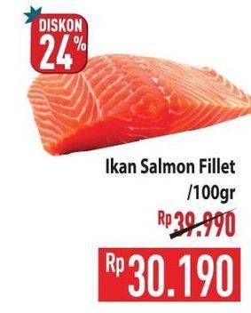 Promo Harga Salmon Fillet per 100 gr - Hypermart