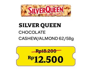 Promo Harga Silver Queen Chocolate Cashew, Almonds 58 gr - Indomaret