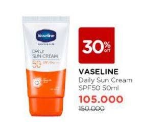 Promo Harga Vaseline Daily Sun Care Sun Cream SPF50 50 ml - Watsons