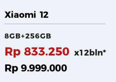 Promo Harga XIAOMI 12 8 GB + 256 GB  - Erafone