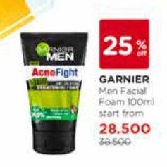 Promo Harga GARNIER MEN Acno Fight Facial Foam All Variants 100 ml - Watsons
