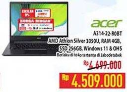Promo Harga Acer ACER A314-22-R0BT | Laptop 14"  - Hypermart