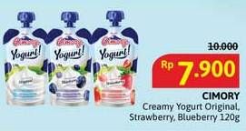Promo Harga Cimory Squeeze Yogurt Original, Strawberry, Blueberry 120 gr - Alfamidi