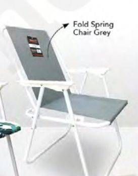 Promo Harga Fold Spring Chair Grey  - Carrefour