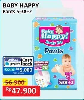 Promo Harga Baby Happy Body Fit Pants S38+2 40 pcs - Alfamart