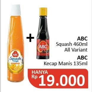 Promo Harga ABC Syrup Squash Delight 460ml + Kecap Manis 135ml  - Alfamidi