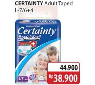 Promo Harga Certainty Adult Diapers L10, L7 7 pcs - Alfamidi