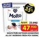 Promo Harga MOLTO Pure Softener, All in 1 Morning Fresh 1600 mL  - Superindo