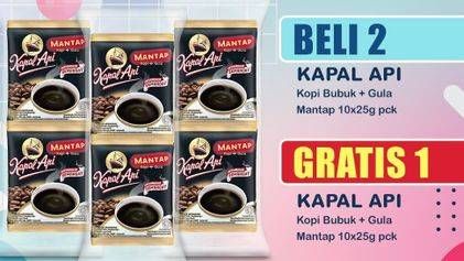 Promo Harga Kapal Api Kopi Mantap + Gula per 10 sachet 25 gr - Indomaret