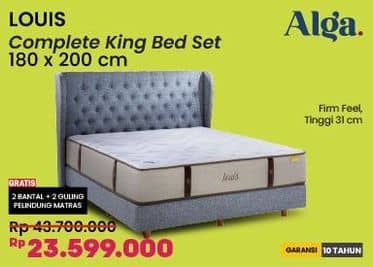 Promo Harga Alga Louis Complete King Bed Set 180 x 200 cm  - COURTS