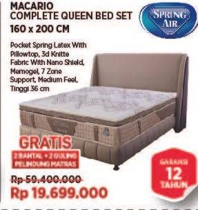 Promo Harga Spring Air Macario Bed Set Queen 160x200cm  - COURTS