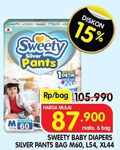 Promo Harga Sweety Silver Pants L54, M60, XL44 44 pcs - Superindo