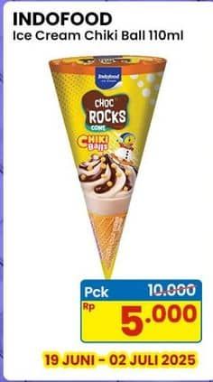 Promo Harga Indoeskrim Choc Rocks Cone Chiki Balls 110 ml - Indomaret