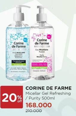 Promo Harga CORINE DE FARME Micellar Gel Refreshing 500 ml - Watsons