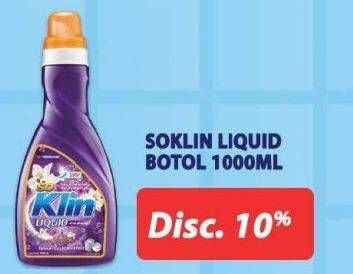 Promo Harga So Klin Liquid Detergent + Anti Bacterial Violet Blossom 1000 ml - Hypermart