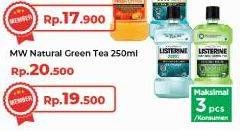 Promo Harga Listerine Mouthwash Antiseptic Natural Green Tea 250 ml - Yogya