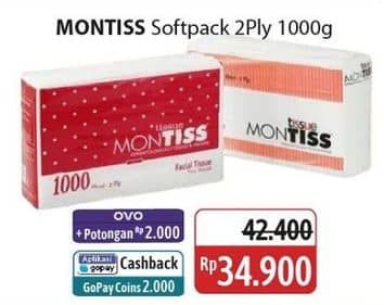 Promo Harga Montiss Facial Tissue 1000 sheet - Alfamidi