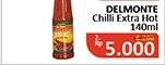 Promo Harga DEL MONTE Sauce Extra Hot Chilli 140 ml - Alfamidi