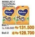 Promo Harga BEBELAC 4 Susu Pertumbuhan Madu, Vanila 1000 gr - Indomaret