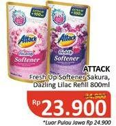 Promo Harga ATTACK Fresh Up Softener Sakura, Dazzling Lilac 800 ml - Alfamidi
