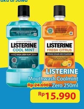 Promo Harga Listerine Mouthwash Antiseptic Cool Mint, Zero 250 ml - Hypermart