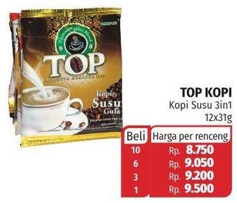 Promo Harga Top Coffee Kopi 3in1 per 12 sachet 31 gr - Lotte Grosir