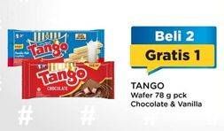 Promo Harga TANGO Wafer Chocolate, Vanilla Milk per 2 bungkus 78 gr - Indomaret