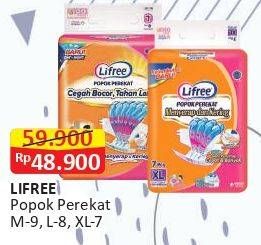 Promo Harga Lifree Popok Perekat Menyerap dan Kering L8, M9, XL7 7 pcs - Alfamart