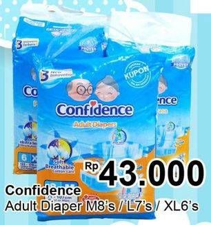 Promo Harga CONFIDENCE Adult Diapers Perekat M8, L7, XL6  - TIP TOP